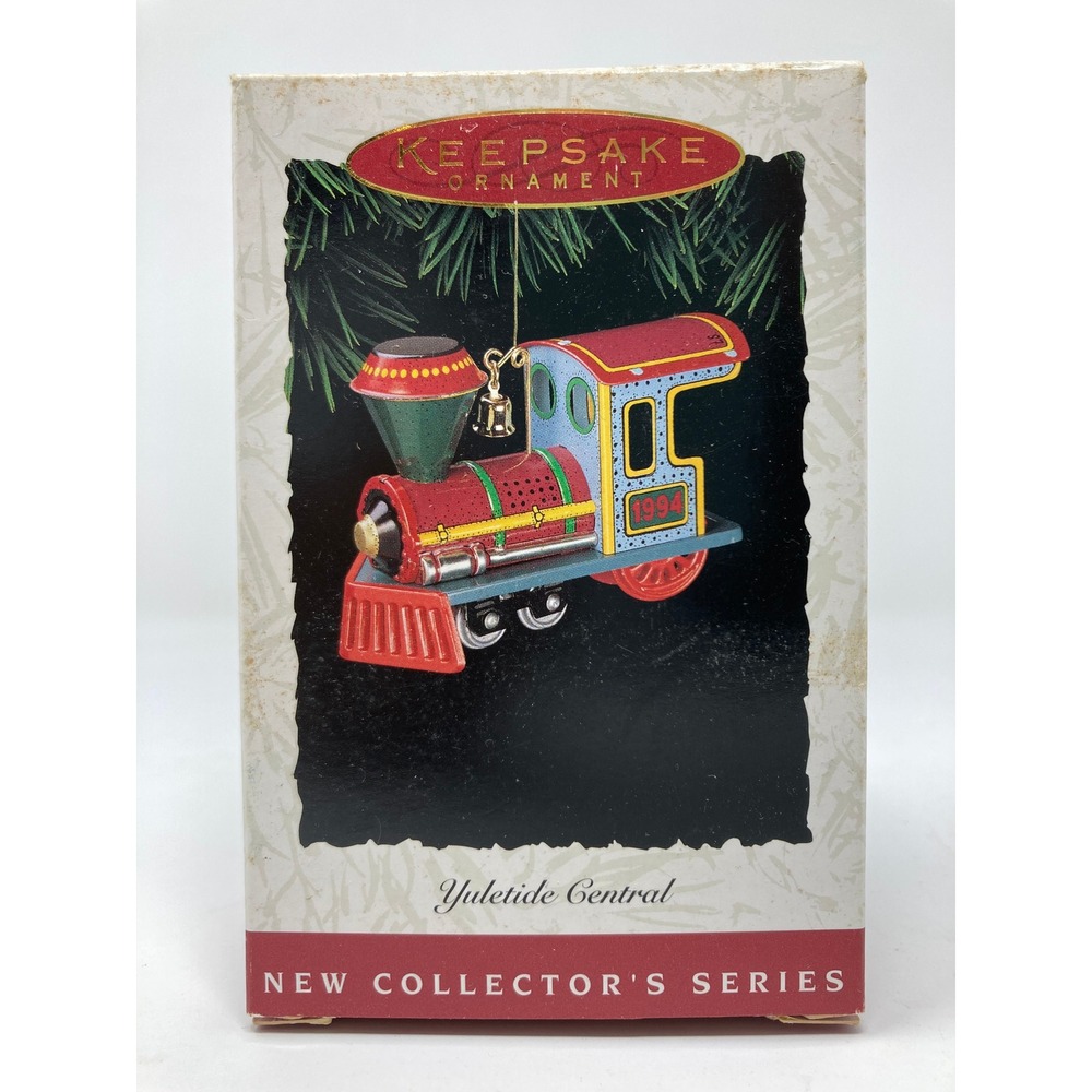Hallmark Yuletide Central Ornament Multicolor Excellent 1994 Tin Train Dated